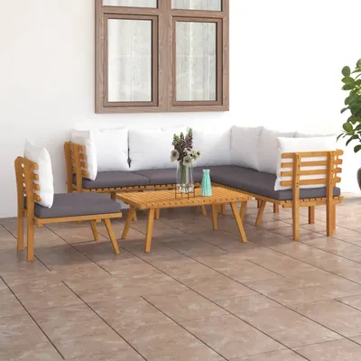 Gossi set mobilier de gradina cu perne, 7 piese, lemn masiv acacia
