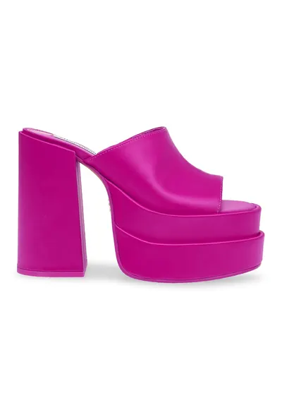 Papuci cu toc masiv Cagey - Fucsia