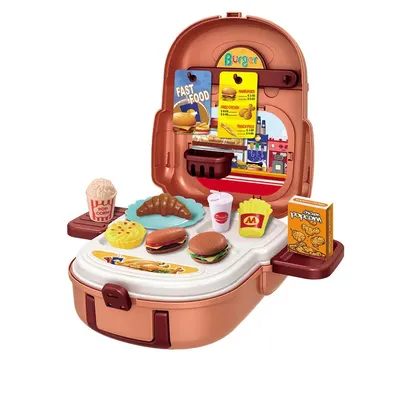 Set fast food in rucsac Burger Backpack