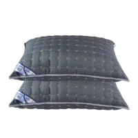 Perna matlasata brodata 70x70 cm, Gri antracit, Fabricata in Romania
