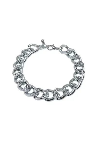 Bratara cu zale mari - incrustrata cu cristale zirconia - aliaj metalic