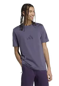 Tricou de bumbac cu model monograma Z.N.E - Lila pal