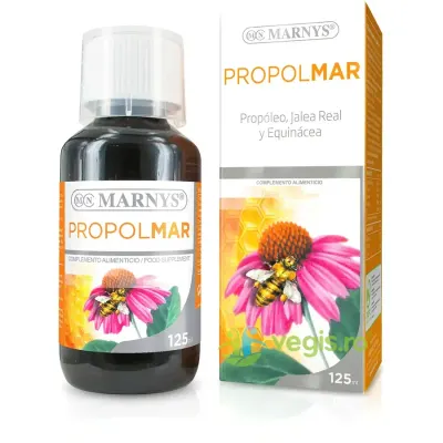 Propolmar - Sirop cu Propolis Purificat 2000mg, Laptisor de Matca, Echinaceea si Vitamina C pentru Sanatatea Sistemului Respirator si Imunitate 125ml