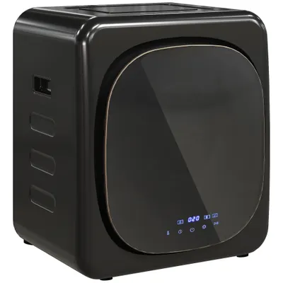 HOMCOM Uscător cu Aer, Capacitate 4kg, Timer și Program Smart, din Oțel Inoxidabil și ABS, 48x40x56 cm, Negru | Aosom Romania