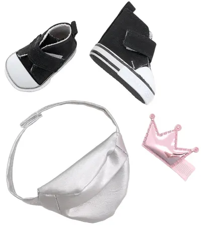 Orange Toys Sweet Sisters accesorii pentru păpuși - adidași negri, snood și geantă gri