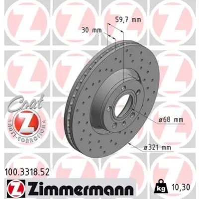 Disc frana ZIMMERMANN 100.3318.52