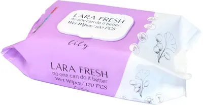 Șervețele umede pentru bebeluși cu capac Lara - Fresh, 120 bucăți, Lily