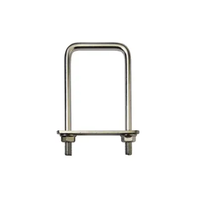 Brida Otel Rotund, 50 x 100 mm, Tip U, pentru Fixare Panouri Gard, Stalp Rectangular, Zincat