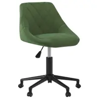 vidaXL Scaun de masă pivotant, verde închis, catifea