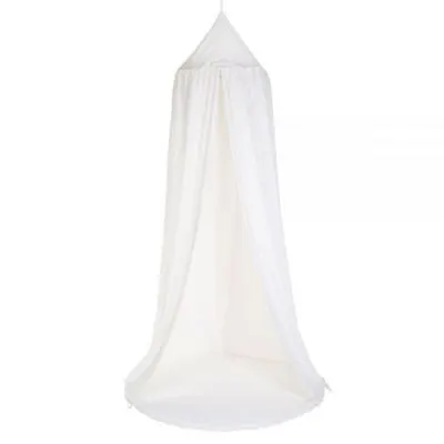 Cort cu baldachin + saltea de joaca Childhome 120x120x230 cm, Jerse Alb