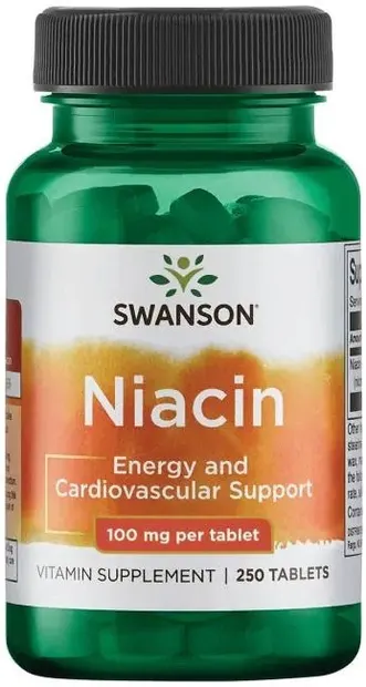 Niacin, 100 mg, 250 tablete, Swanson