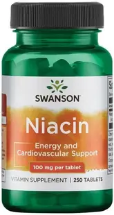 Niacin, 100 mg, 250 tablete, Swanson