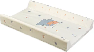 Saltea de înfășat cu bază dură Lorelli - Bej cu elefanti, 50 х 80 cm