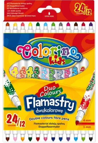 Set carioci cu vârf dublu Colorino - 24 de culori