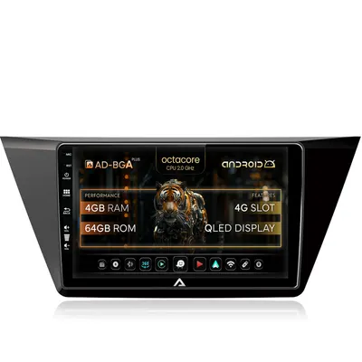Navigatie Volkswagen Touran (2016+), Android, A-Octacore 4GB RAM + 64GB ROM, 10.1 Inch - AD-BGA10004+AD-BGRKIT032