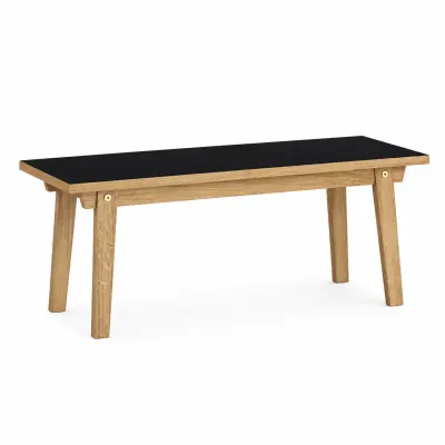 Banca cu structura din lemn de acacia,Black L160-l39-h42 cm