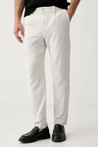 BOSS Orange pantaloni chinos pentru bărbați, din bumbac cu elastan Pleated
