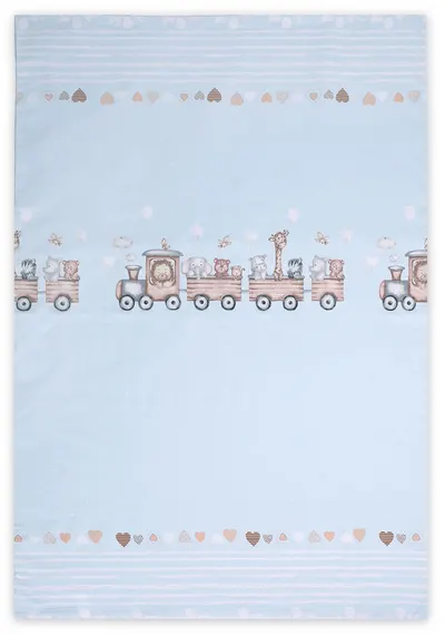 Husă de pilota cu fermoarLorelli - Tren, 140 х 95 cm, albastru