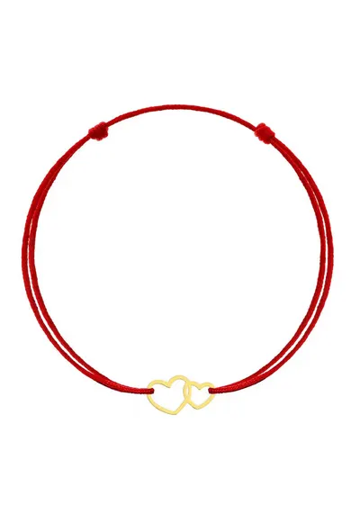 Bratara Kabbalah cu pandantiv din Aur-8K - Double Heart