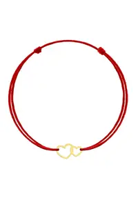 Bratara Kabbalah cu pandantiv din Aur-8K - Double Heart