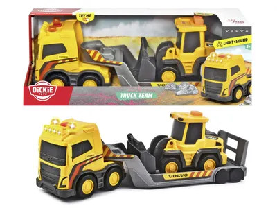 Set 2 utilaje - Trailer si Excavator cu sunete si lumini - Volvo