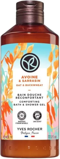 Yves Rocher Bain Nature Gel de duș , lapte de ovăz și hrișcă, 400 ml