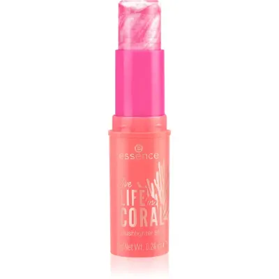 essence LIFE in CORAL blush cu efect iluminator stick culoare 01 Glowin' Coraltastic, Baby! 7 g