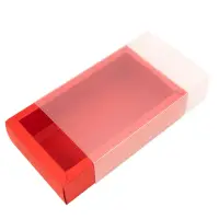 Cutie din hârtie cu fereastră mată - roșu (set 50 buc) - 17x10x4cm