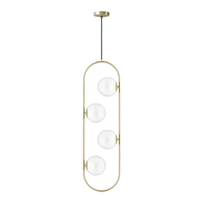 Lustră aurie cu abajur din sticlă Club – Squid Lighting