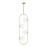 Lustră aurie cu abajur din sticlă Club – Squid Lighting