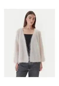 Cardigan dama alb - pulover din material moale