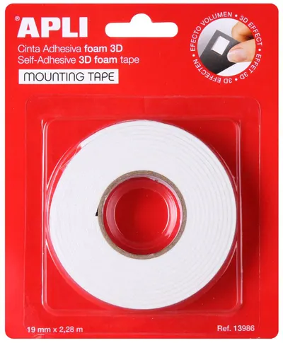 Banda spuma adeziva cu doua fete APLI - 19 mm (2,28 m)