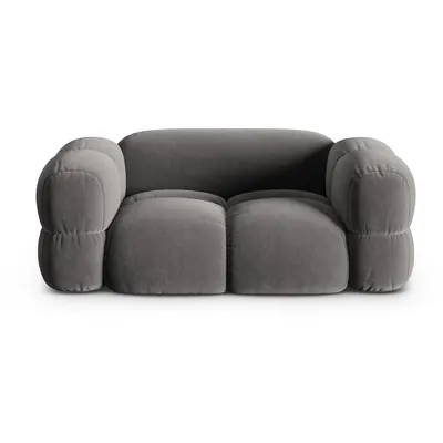 Canapea gri cu tapițerie din catifea 180 cm Loretto – Cosmopolitan Design