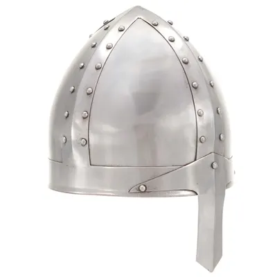Gossi coif cavaler medieval antic, jocuri de rol, argintiu, otel
