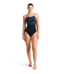 Costum de baie pentru femei Arena Foggy Dots Swimsuit Swim Pro Back