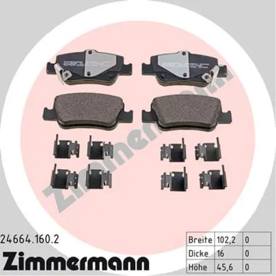 Set placute frana, frana disc ZIMMERMANN 24664.160.2