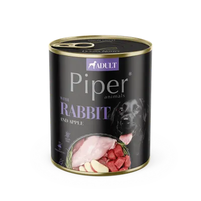Hrana umeda pentru caini PIPER DOG, iepure si mar, 800g
