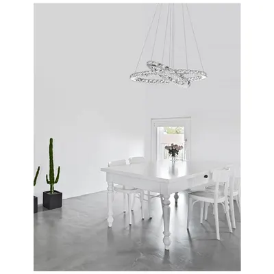 Lampa suspendata CELINE Crom Aluminiu & Crystal Adjustable LED 40 Wat 230 Volt 2400Lm 3500K IP20