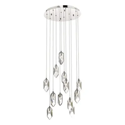 Lampa suspendata Crystal 12 Light Cluster Pendant Polished Chrome & Crystal