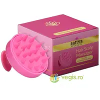 Perie pentru Masaj Scalp din Slicon Roz 1buc