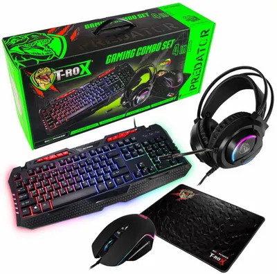 Set de gaming Roxpower - T-Rox Predator, negru