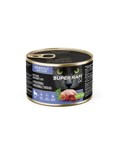 SUPER RAFI Cat cu prepeliță și ficat de iepure 185 g pentru pisici adulte