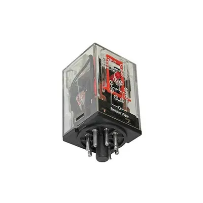 Releu intermediar 12V 8 picioare n12V AC - cu LED & test buton - 8 picioare - 2 contacte