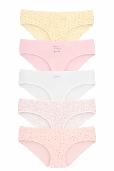 Set 5 perechi de chiloti din bumbac, pentru dama, 53500, Multicolor
