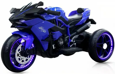 Motocicleta electrică cu trei roti Moni - Ninja, albastra