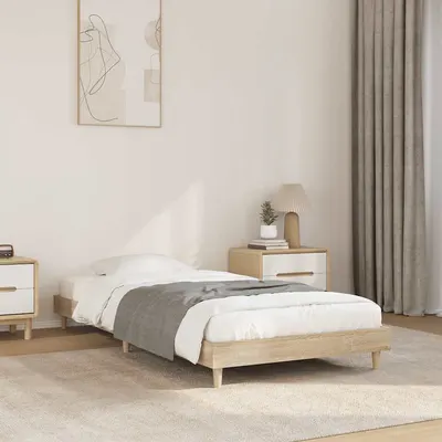 vidaXL Cadru pat fără saltea, stejar sonoma 75x190 cm lemn prelucrat