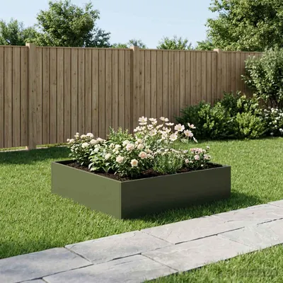 vidaXL Vază pentru Grădină Verde măsliniu 100 x 100 x 30 cm
