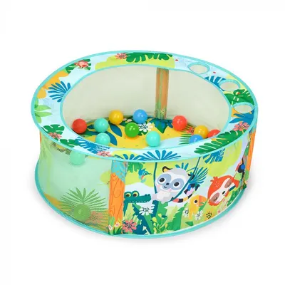 Piscină cu bile Bright Starts - Rowdy Rainforest, 20 de bile