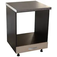 Corp pentru cuptor incorporabil cu sertar Zebra, Wenge/Cappuccino, cu blat beton, 60 x 85 x 60 cm