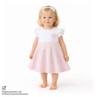 Rochie copii Chicco jerse, Alb cu roz, 01843-70MFCO